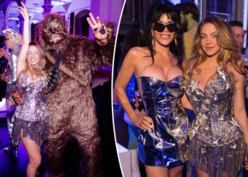Lauren Sánchez one-ups Sydney Sweeney’s birthday look with her own metallic micro-minidress