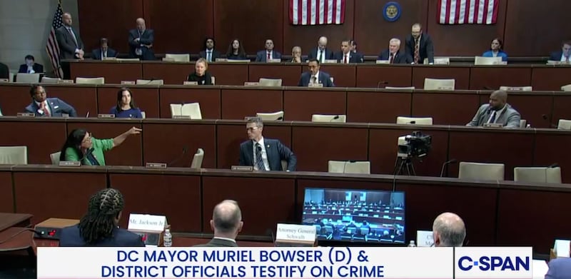 Tlaib (L) and Donalds (R) argue over whether Donald Trump's actions in D.C. are 