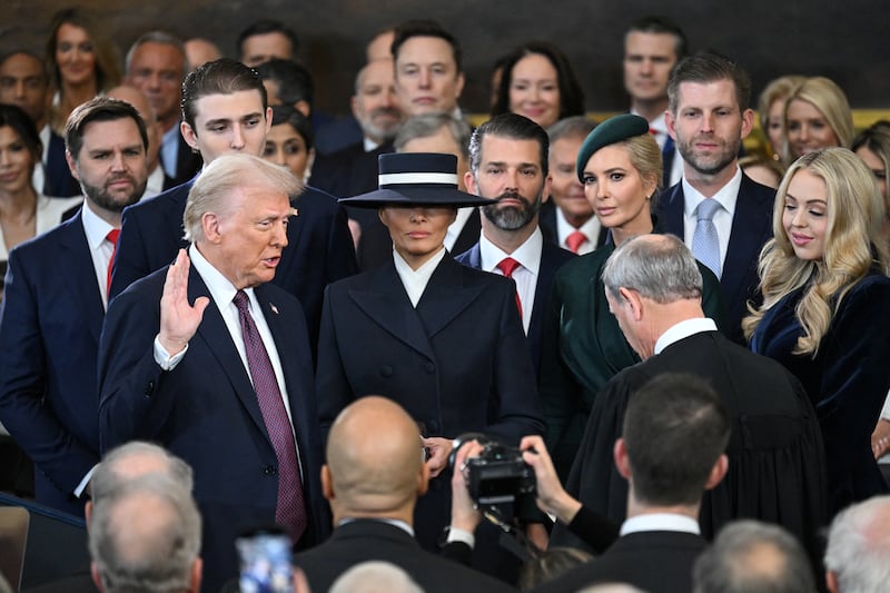 Donald Trump is sworn in as the 47th US President in the US Capitol Rotunda in Washington, DC, on January 20, 2025.     SAUL LOEB/Pool via REUTERS     TPX IMAGES OF THE DAY