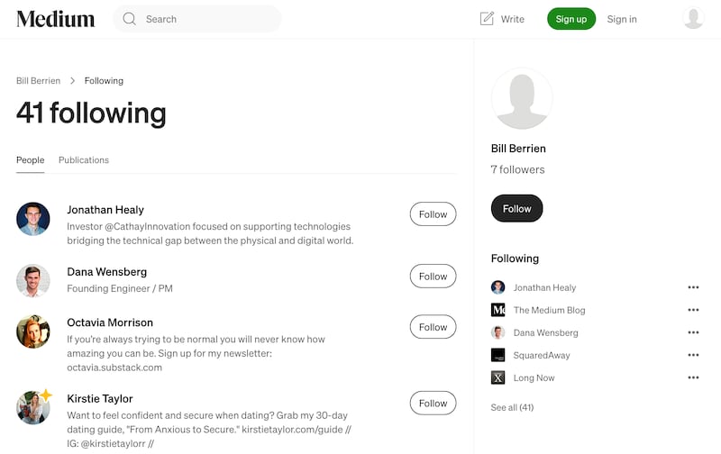 Bill Berrien's Medium account