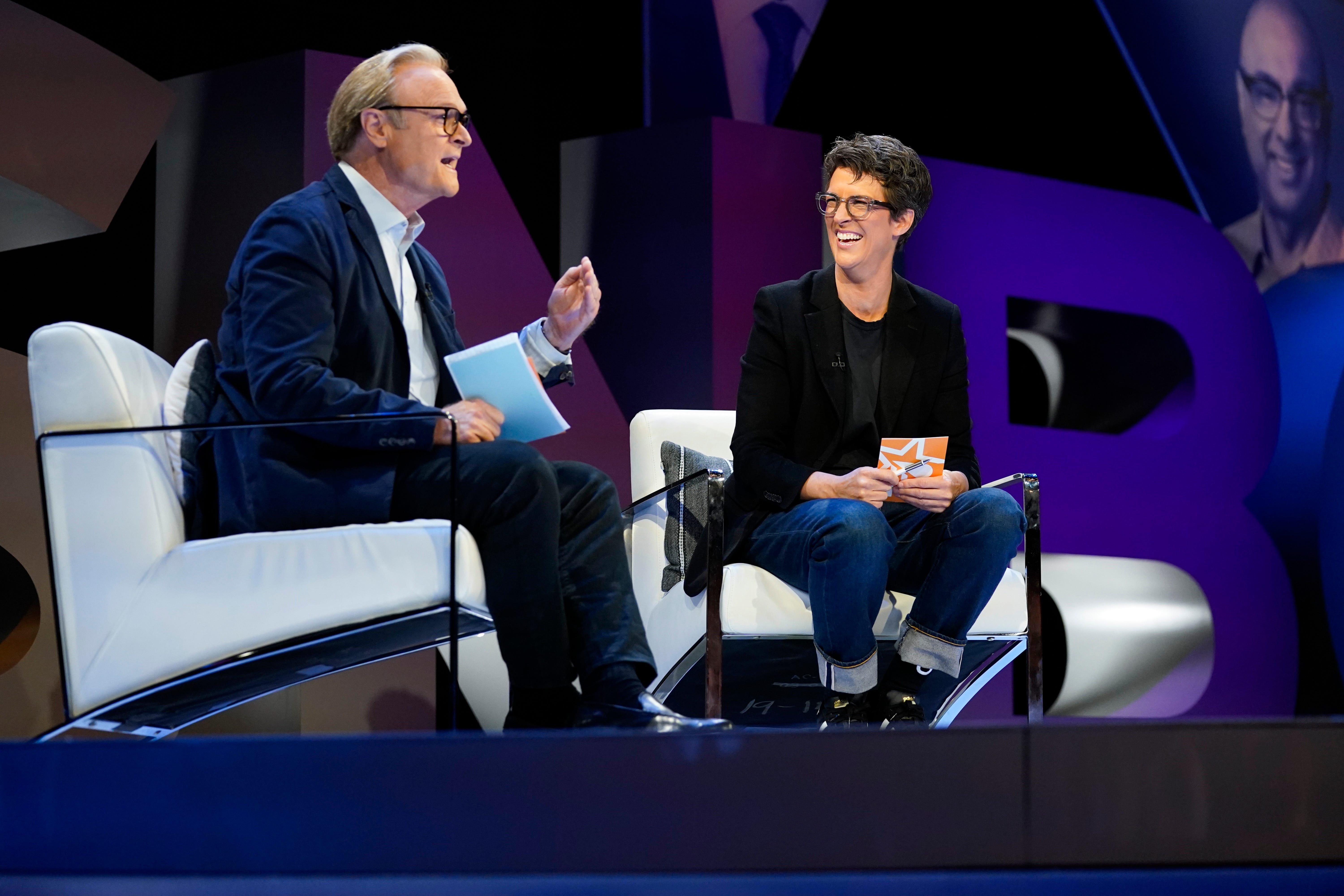 Lawrence O'Donnell & Rachel Maddow on stage at MSNBC Live: Democracy 2024