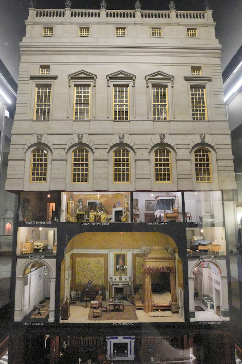 Queen Mary's Dolls' House behind glass.