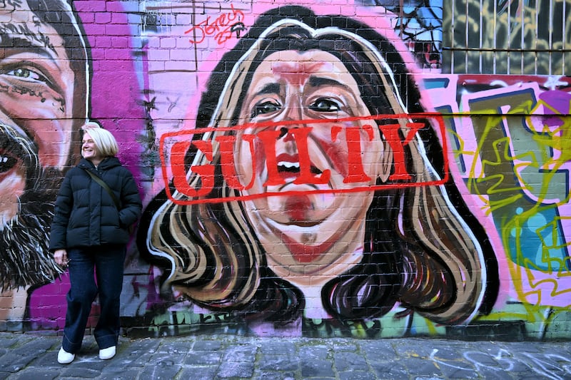 a mural by street artist Jarrod Grech of Erin Patterson