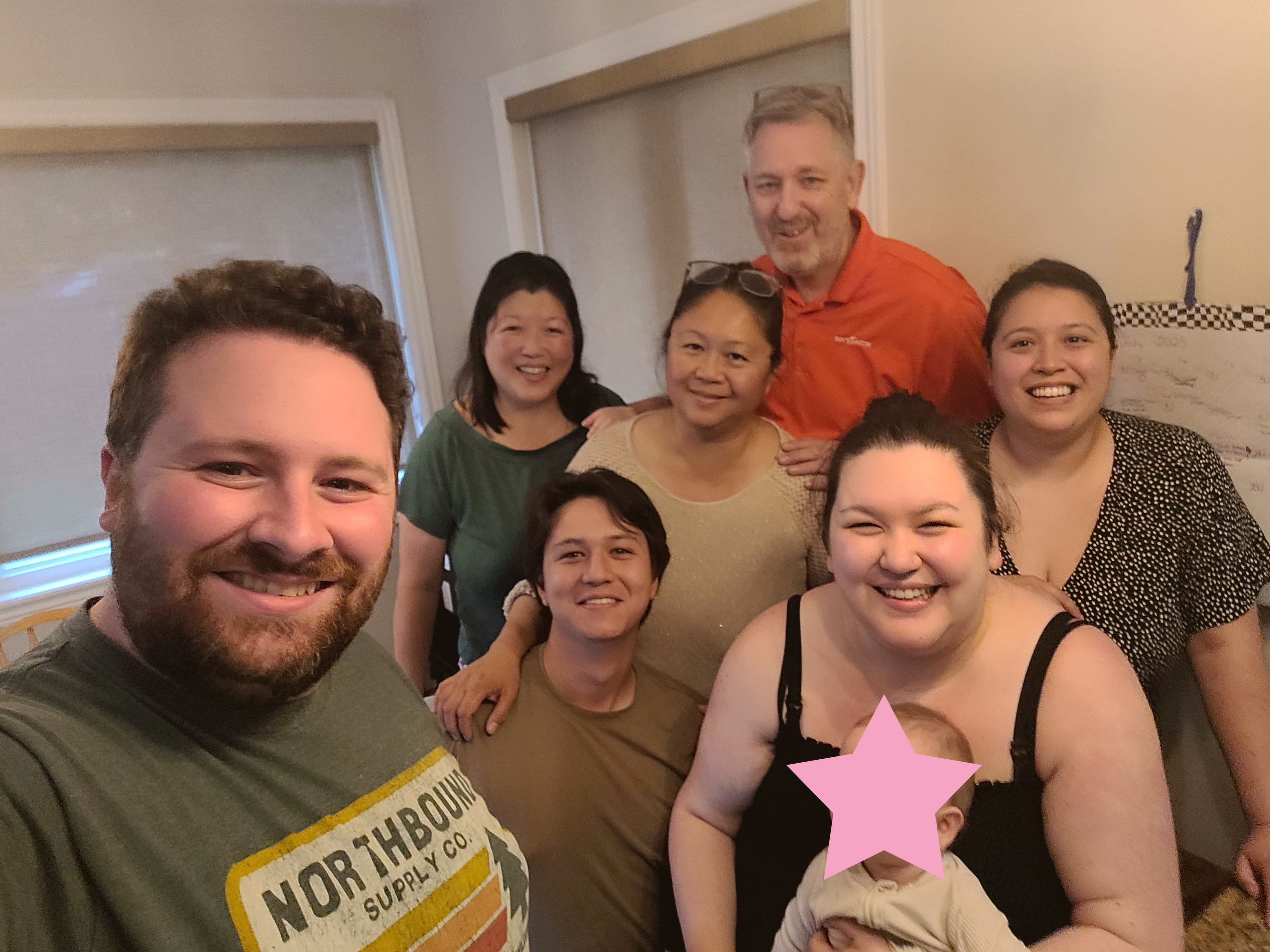 The author and her family at her parents' house.