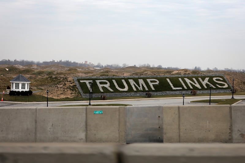TRUMP LINKS sign in the Bronx NY, as pictured in 2021.