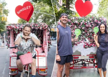NYC’s mobile matchmaker wants to hook you up with a total stranger in under 10 minutes — from the back of his wild, pink pedicab