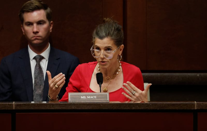 South Carolina Rep. Nancy Mace, pictured September 09, 2025, turned her wrath on Rep. Cory Mills this week for moving to block a resolution to censure Democratic Rep. Ilhan Omar and remove her from committee assignments.