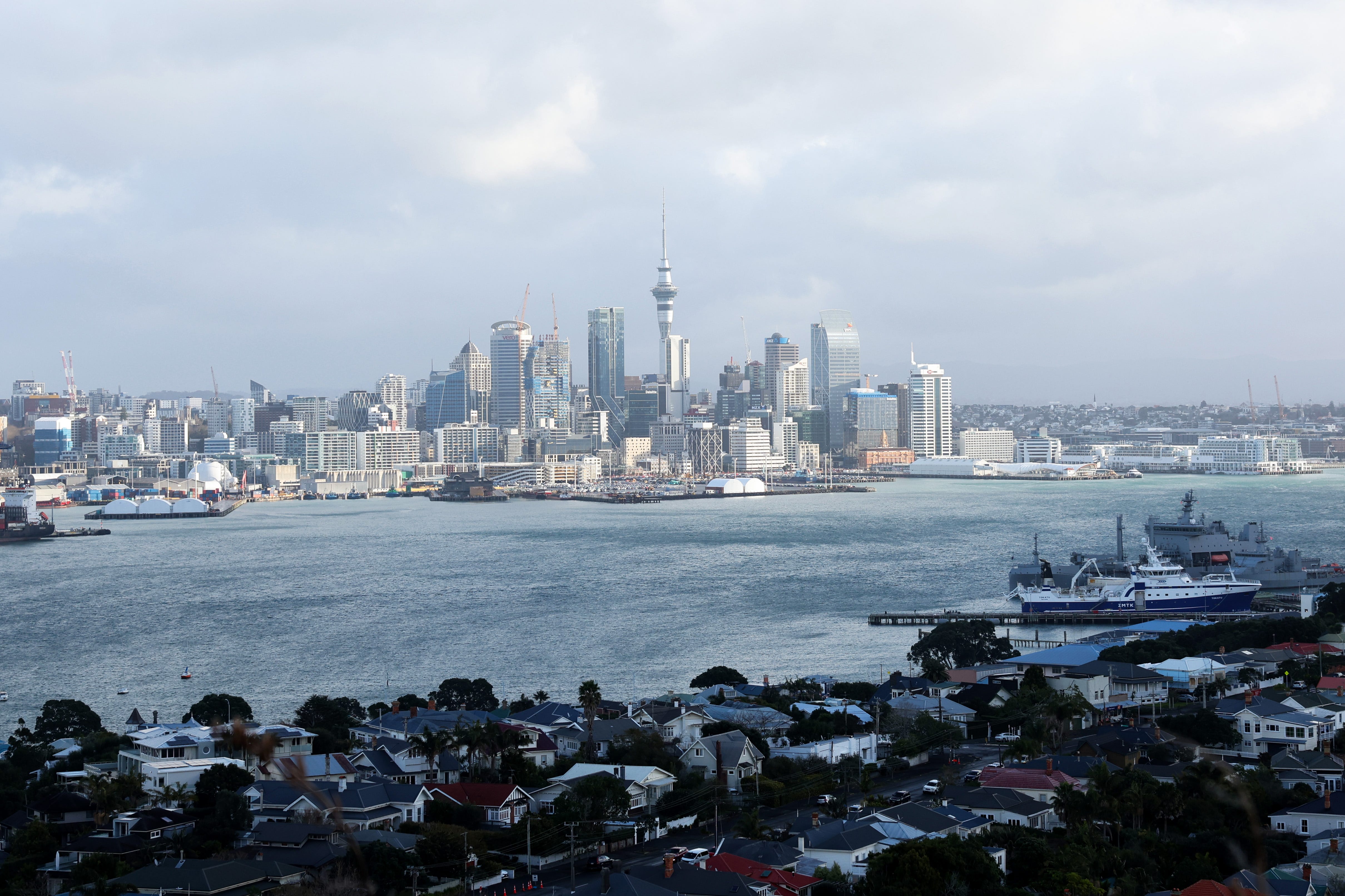 General view of the Auckland City skyline in 2023.