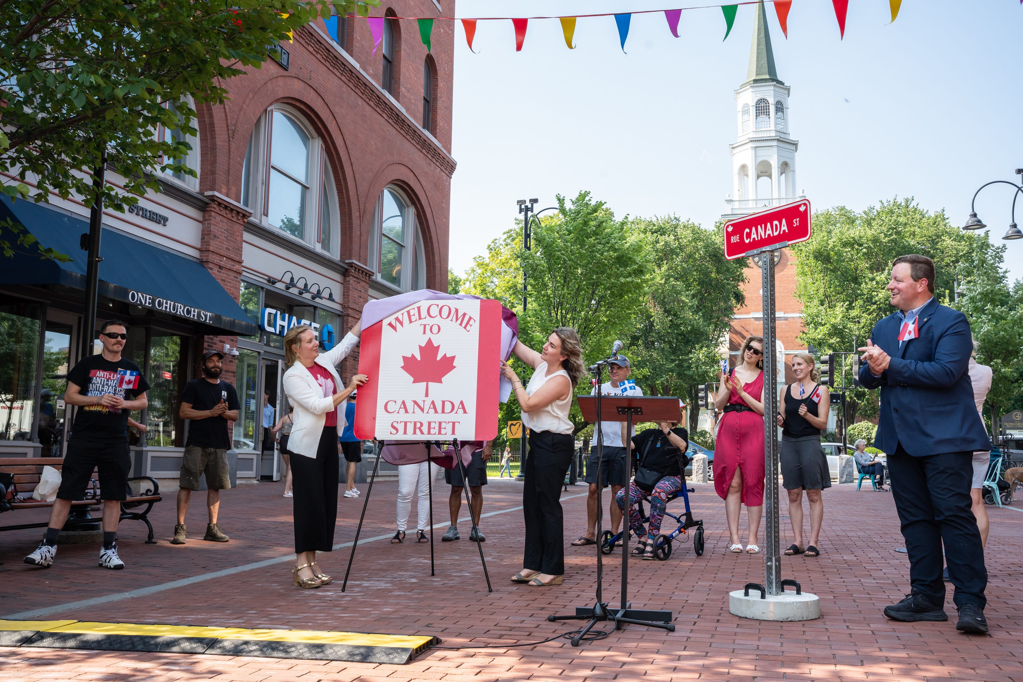 unveiling canada street in burlington vermont