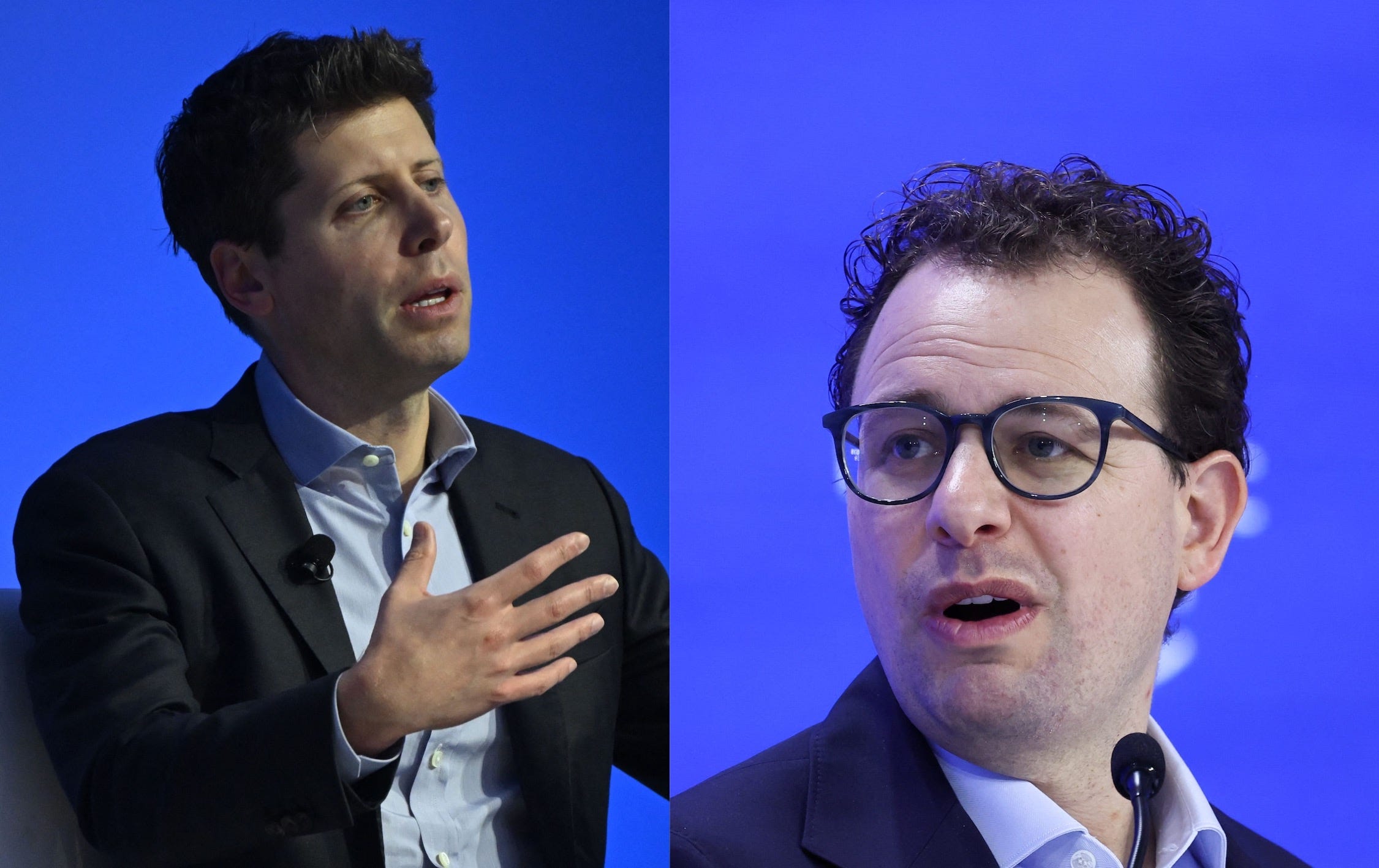 Sam Altman, CEO of OpenAI (left) and Dario Amodei, CEO of Anthropic (right)