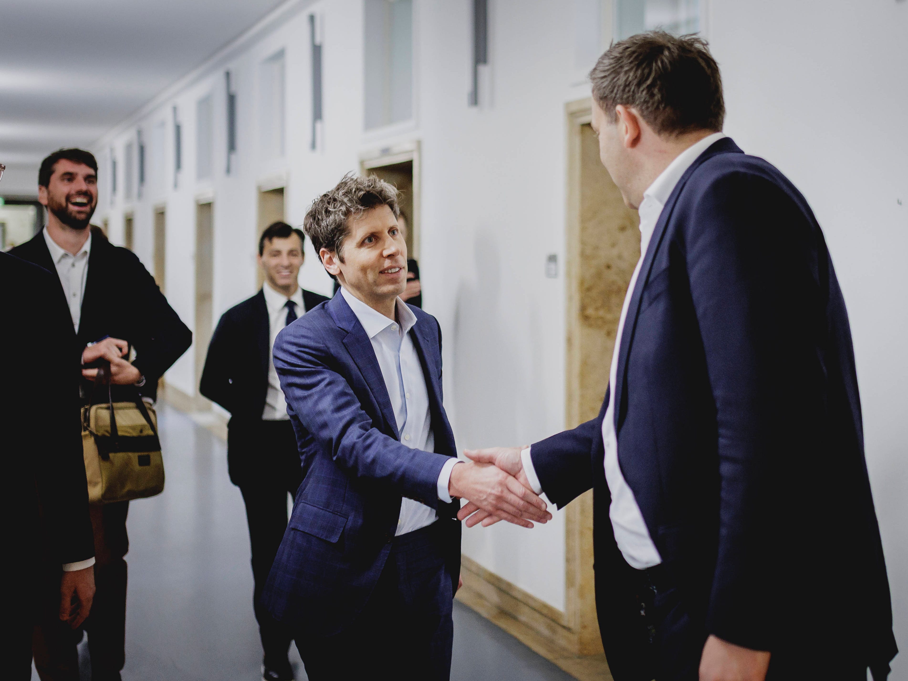 Sam Altman, CEO of OpenAI, meeting officials in Berlin.