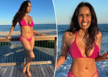 Padma Lakshmi celebrates her 55th birthday in a hot pink bikini