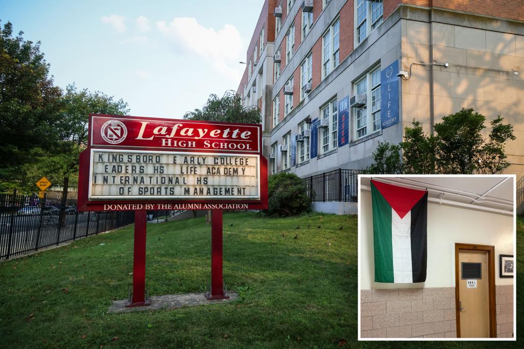 Palestinian flag brazenly hangs in NYC school hallway despite complaints from Jewish teachers
