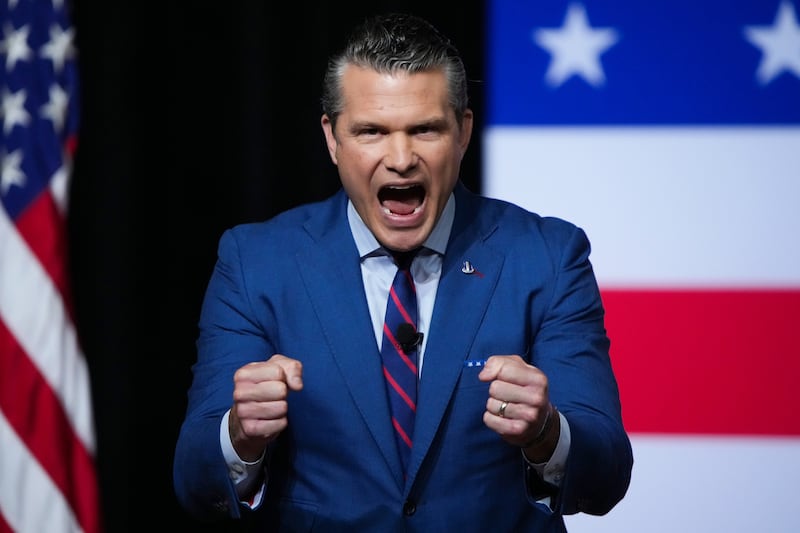 QUANTICO, VIRGINIA - SEPTEMBER 30:  U.S. Secretary of War Pete Hegseth speaks to senior military leaders at Marine Corps Base Quantico on September 30, 2025 in Quantico, Virginia. In an unprecedented gathering, almost 800 generals, admirals and their senior enlisted leaders have been ordered into one location from around the world on short notice. (Photo by Andrew Harnik/Getty Images)