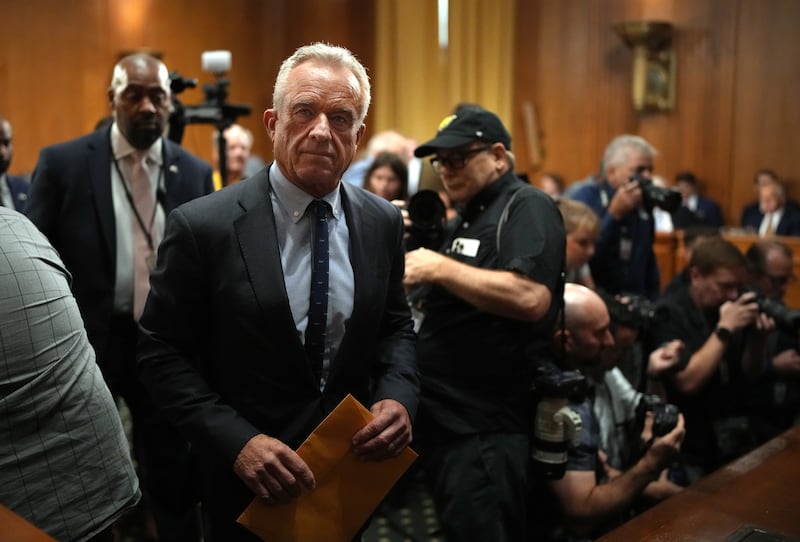 Health and Human Services Secretary Robert Kennedy Jr. arrives to testify before the Senate Finance Committee.