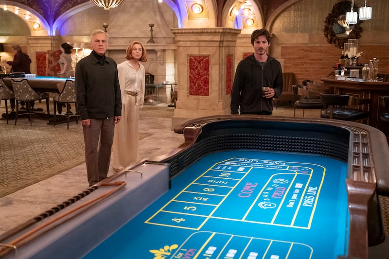 Christoph Waltz, Renée Zellweger, and Logan Lerman in Only Murders in The Building.