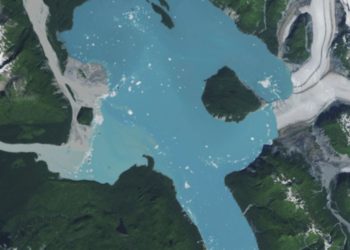 Retreating Alsek Glacier reveals new island in southeast Alaska
