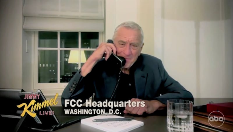 Robert DeNiro as the new FCC Chair on Jimmy Kimmel Live!