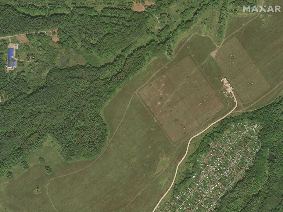 An overview of paintball fields near the Yelabuga drone factory on August 24.