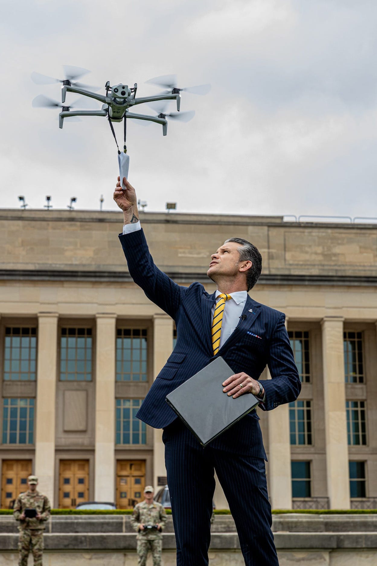 Defense Secretary Pete Hegseth hosted a drone demonstration at the Pentagon.