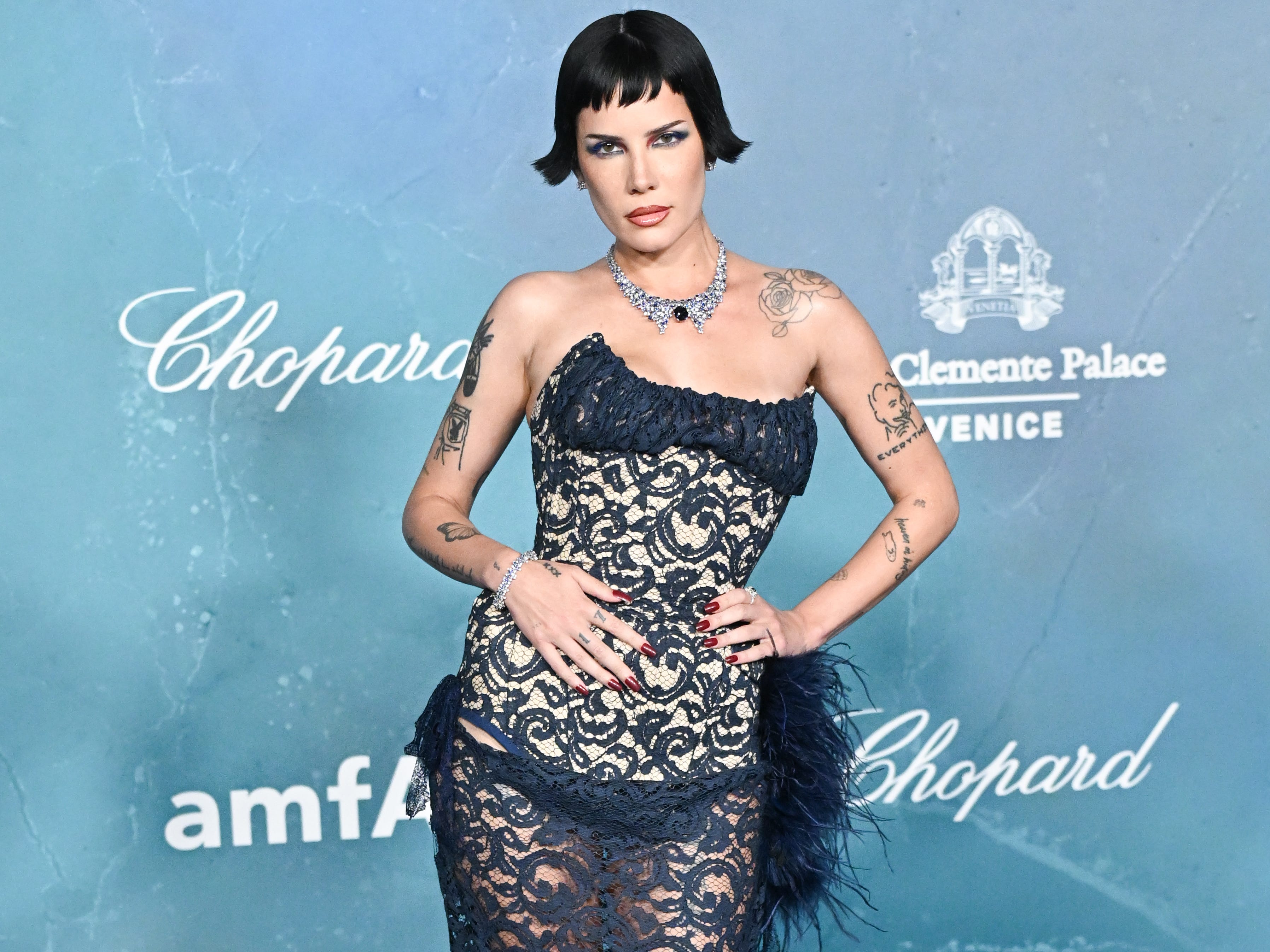 Halsey attends the 2025 amfAR Gala Venezia in August 2025.