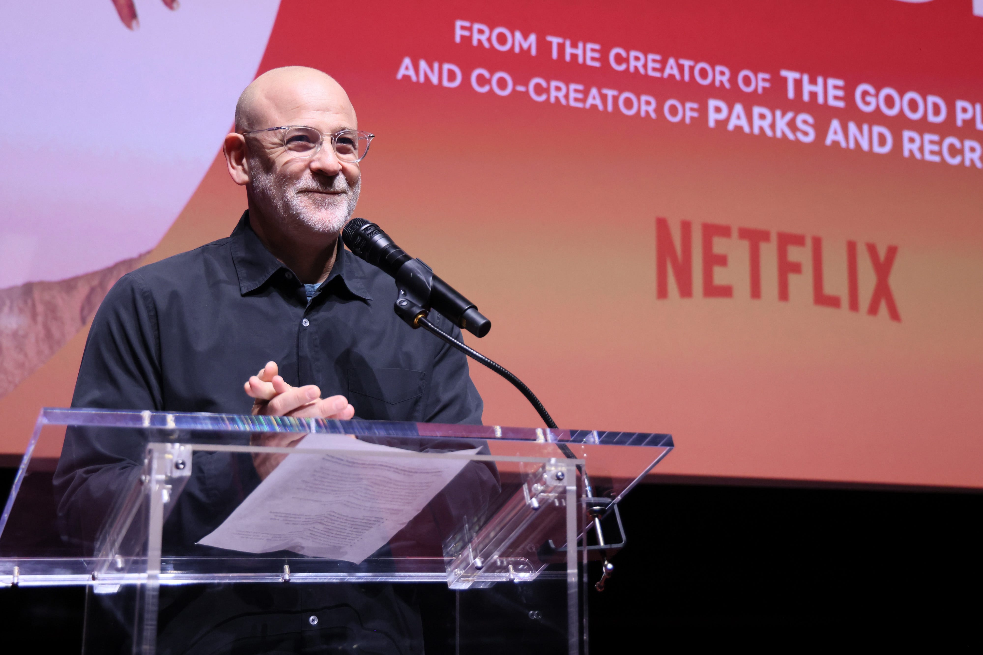 LOS ANGELES, CALIFORNIA - FEBRUARY 06: (L-R) Marian Lee, Peter Friedlander, Bela Bajaria, CCO, Netflix and Tracey Pakosta attend the AFI Awards at Four Seasons Hotel Los Angeles at Beverly Hills on February 06, 2025 in Los Angeles, California. (Photo by Michael Kovac/Getty Images for AFI)