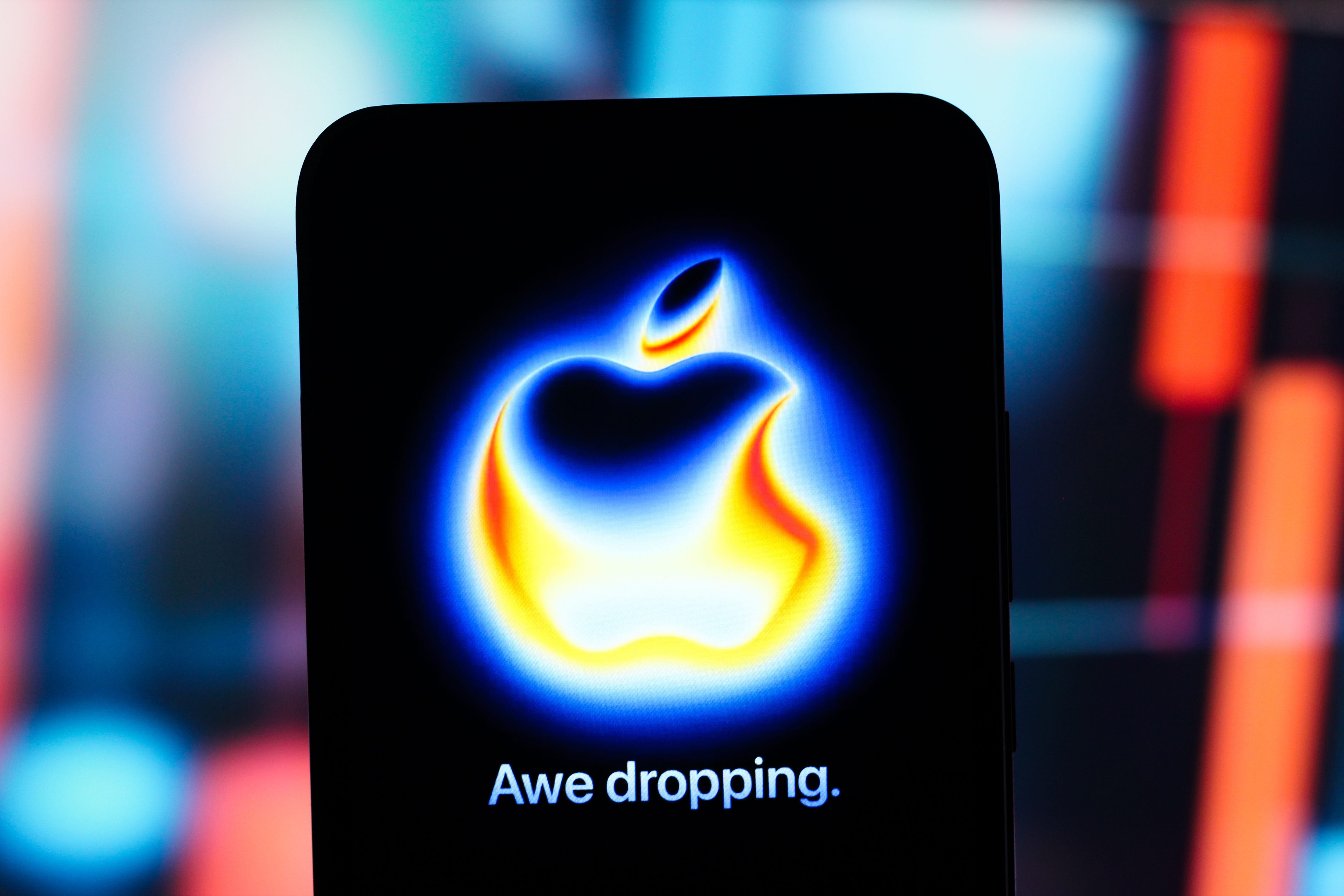 Iphone with Apple logo illustration