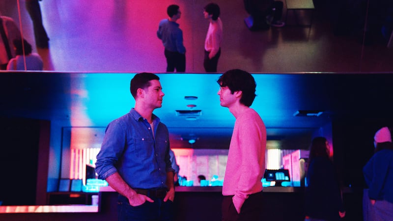 Dylan O'Brien and James Sweeney in Twinless.