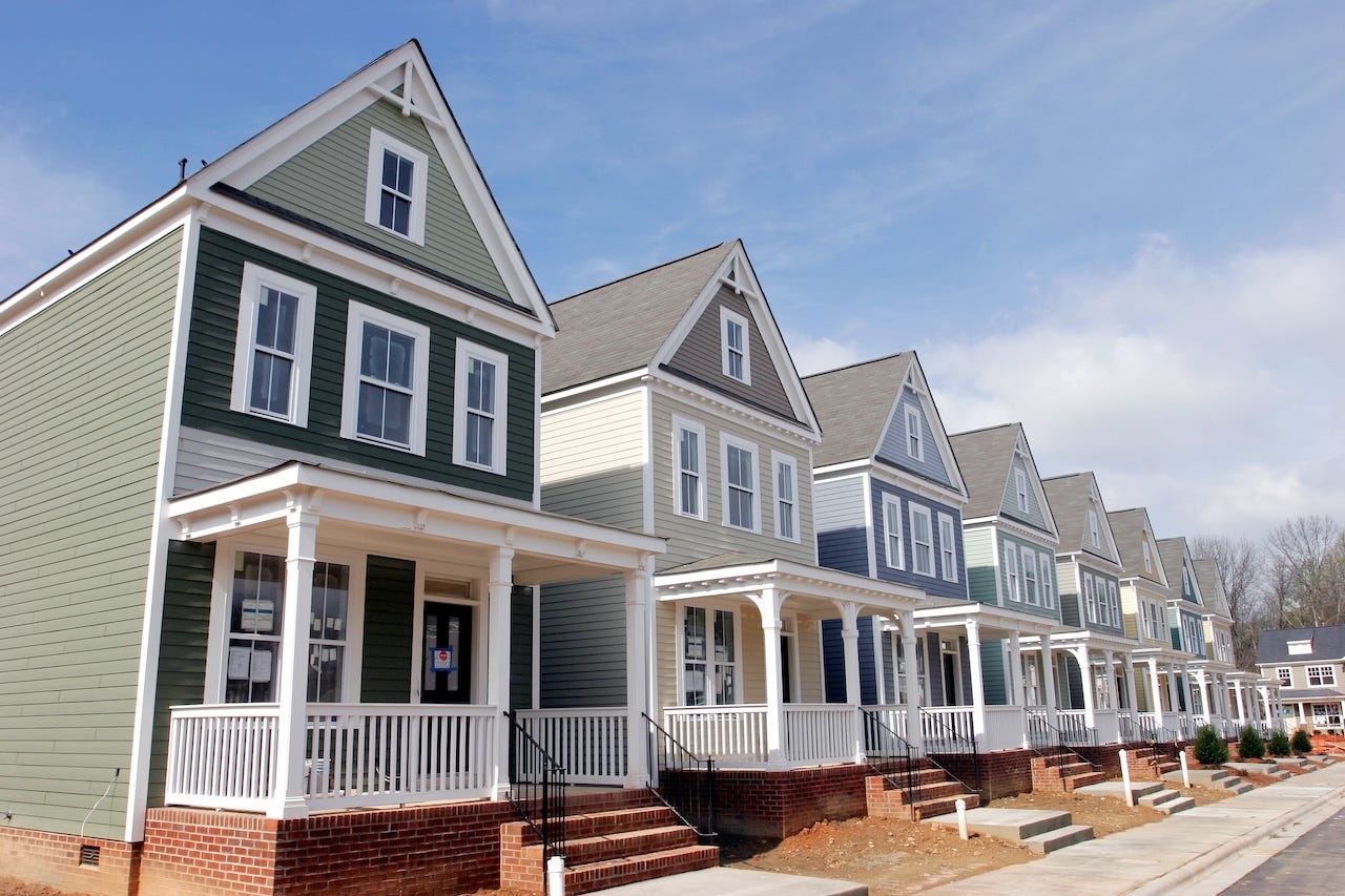 Newly-built houses in Charlotte, North Carolina.