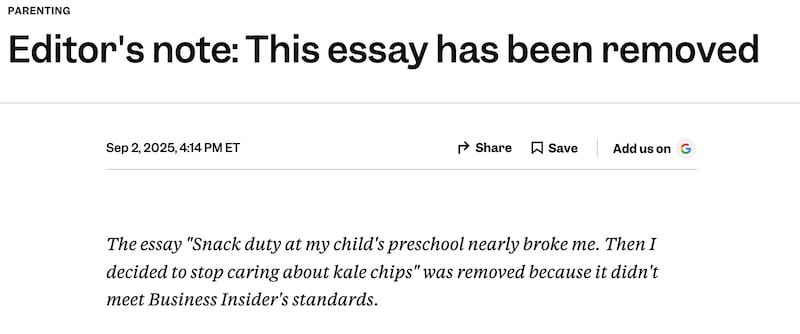 A similar note has replaced each erased essay on Business Insider’s website.