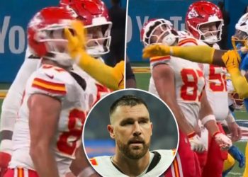 Travis Kelce slapped by Chargers player in shocking moment at Chiefs game in Brazil — and Swifties are furious