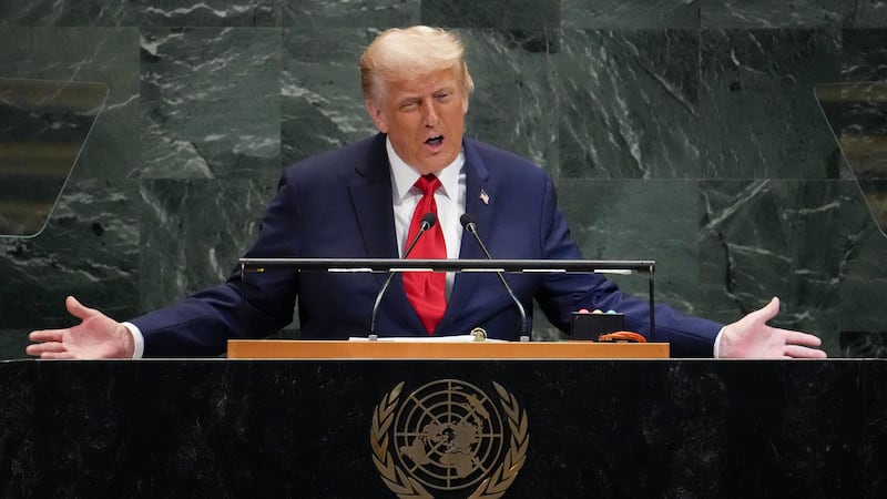 US President Donald Trump delivers remarks to the United Nations General Assembly at the UN headquarters in New York City on September 23, 2025. (Photo by TIMOTHY A. CLARY / AFP) (Photo by TIMOTHY A. CLARY/AFP via Getty Images)
