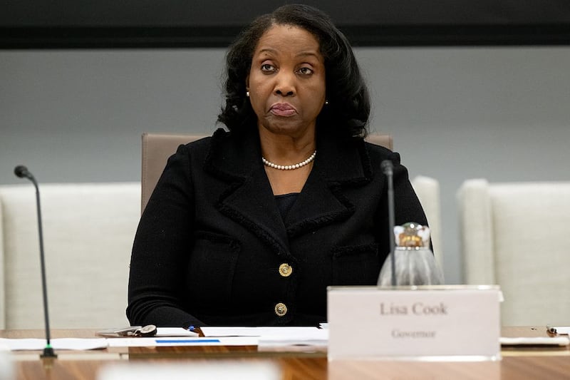 Lisa Cook, member of the Board of Governors of the US Federal Reserve, attends a Federal Reserve Board open meeting discussing proposed revisions to the board's supplementary leverage ratio standards at the Federal Reserve Board building in Washington, DC, on June 25, 2025. (Photo by SAUL LOEB / AFP) (Photo by SAUL LOEB/AFP via Getty Images)