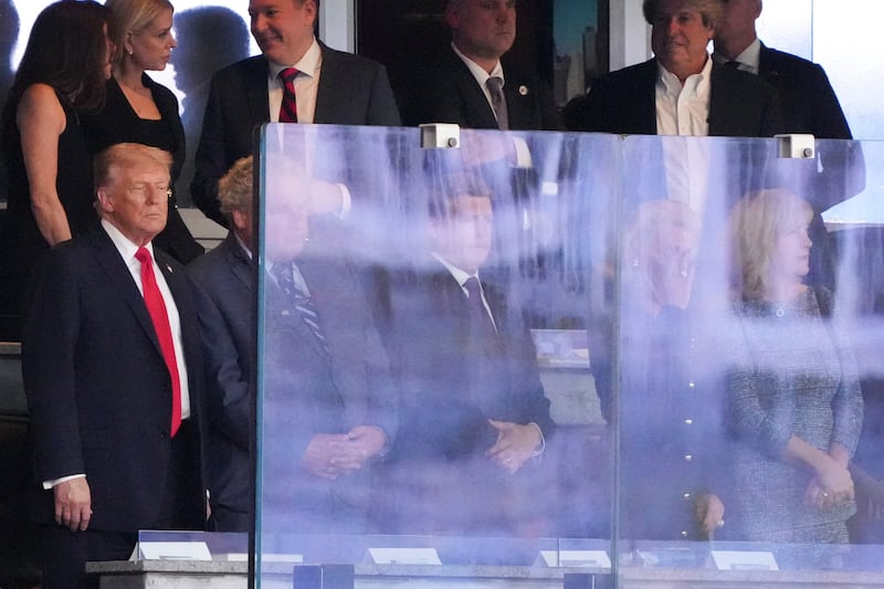 Trump took in the Yankee game--and some boos from the crowd--Thursday while behind bullet-proof glass.
