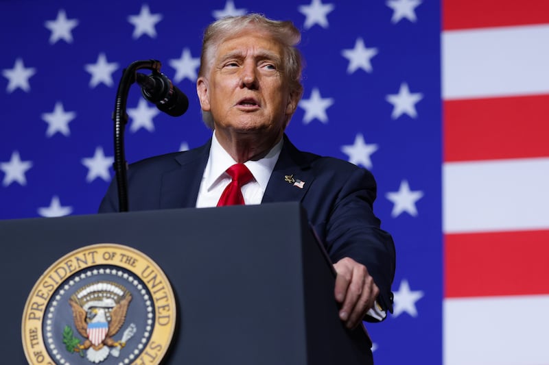 President Donald Trump gave a rambling address before senior military leaders at Marine Corps Base Quantico on September 30, 2025 in Quantico, Virginia.