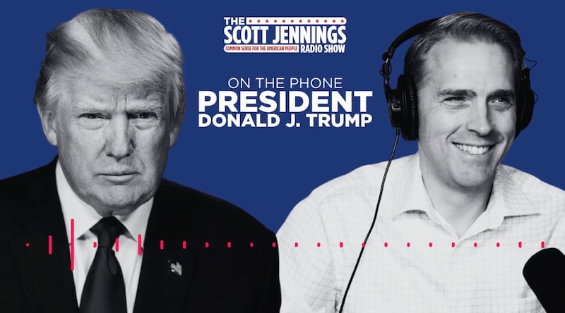 Scott Jennings interviews Donald Trump on his radio show.