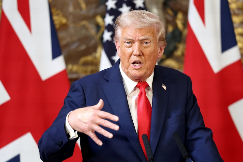 President Donald Trump said the U.S. was trying to get back Bagram Air Base in Afghanistan during a press conference on September 18, 2025.