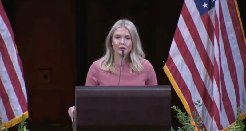 Karoline Leavitt at Charlie Kirk's Vigil.