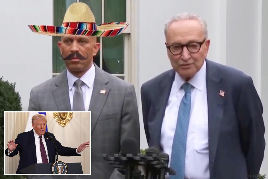 Trump mocks Chuck Schumer and Hakeem Jeffries in AI-generated video after failed government shutdown meeting