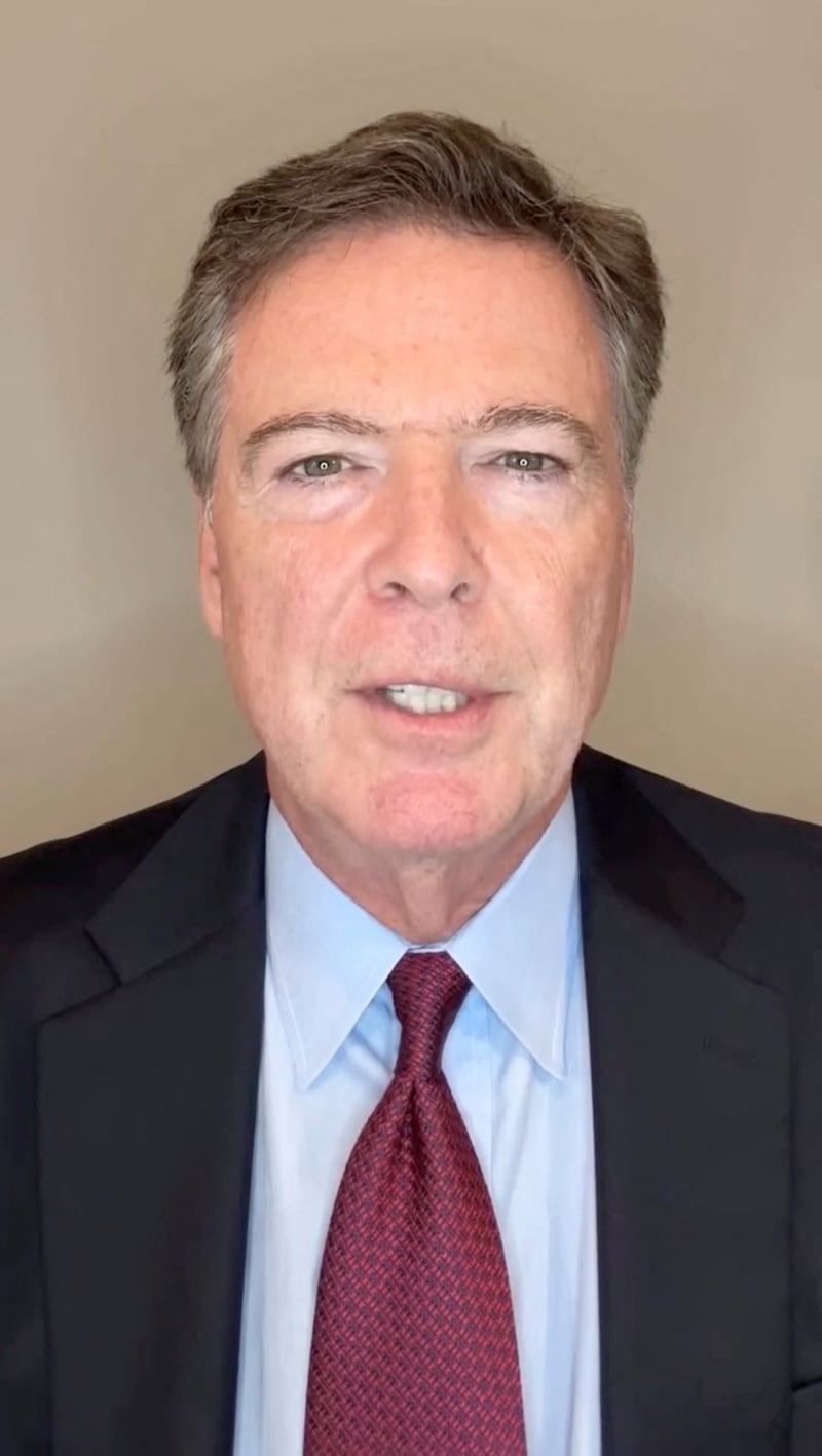 Former FBI Director James Comey speaks on a video message that he was innocent and he has faith in U.S. judicial system, after his indictment on Thursday on criminal charges of false statements and obstruction, at an unidentified location this screengrab taken from a handout video released on September 25, 2025.  James Comey via Instagram/Handout via REUTERS    THIS IMAGE HAS BEEN SUPPLIED BY A THIRD PARTY. NO RESALES. NO ARCHIVES. MANDATORY CREDIT.      TPX IMAGES OF THE DAY