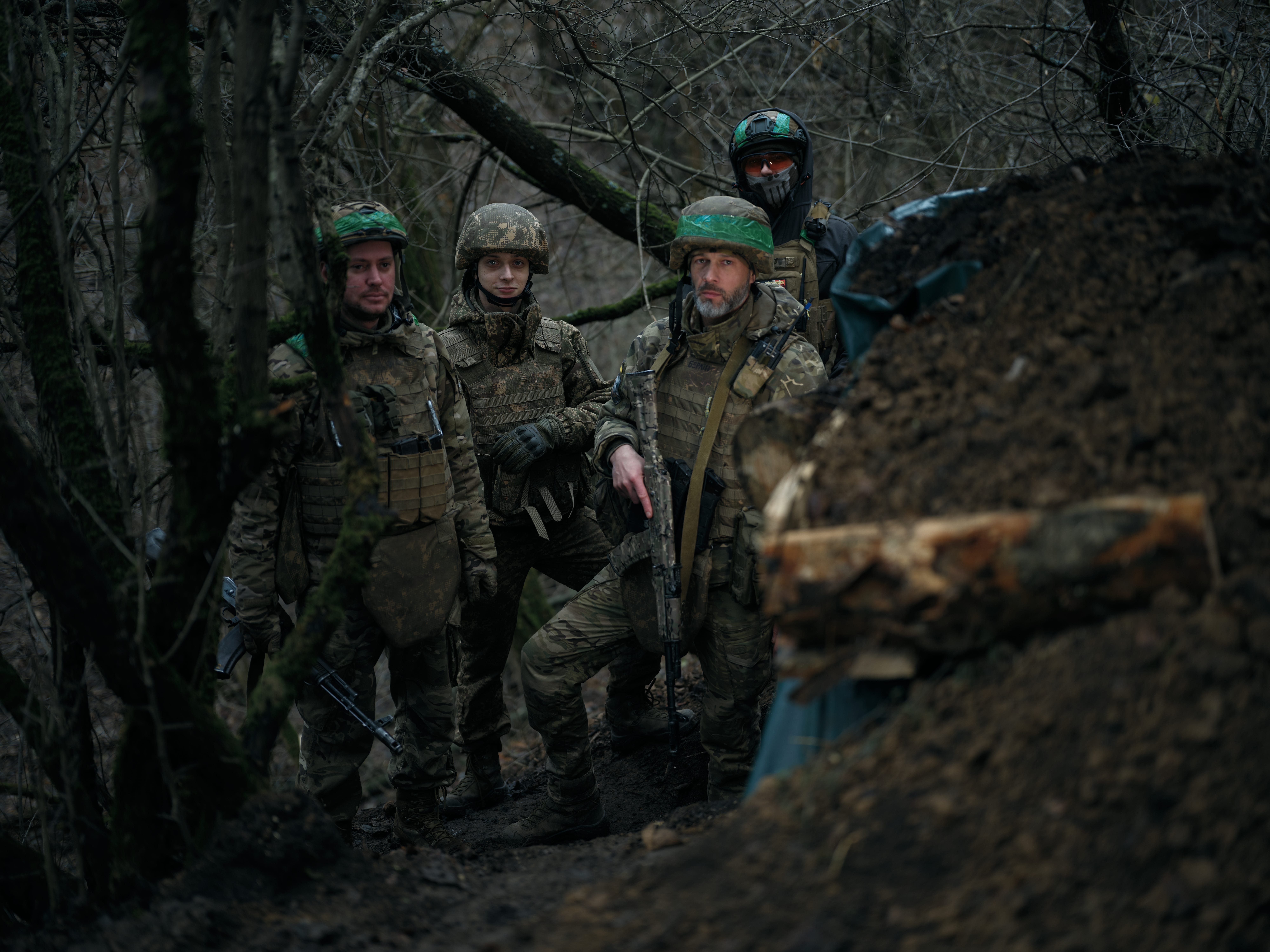 A group portrait of a mortar team in Kupiansk in December 2024.