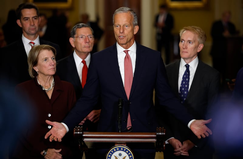 Senate Majority Leader John Thune slammed Democrats and said the time to negotiate was while the government was open not during a shutdown as the clock ticked down on Tuesday.