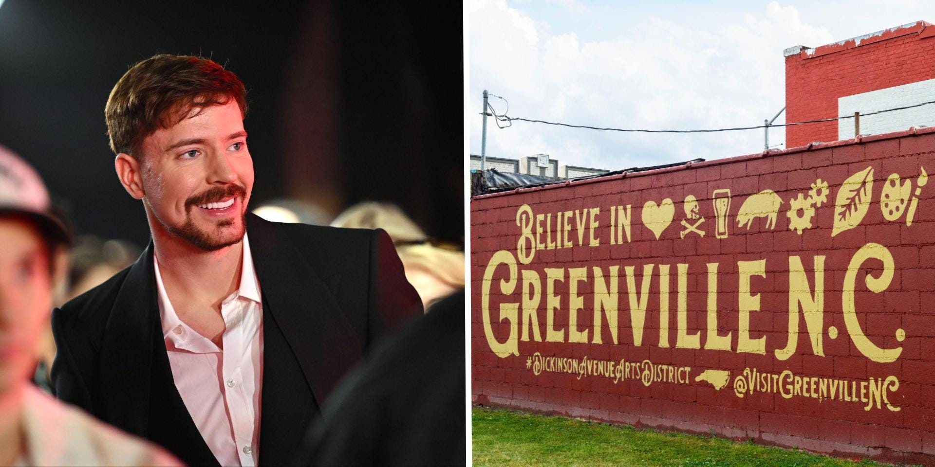 MrBeast (Jimmy Donaldson) built a Hollywood-style production operation in Greenville, North Carolina.