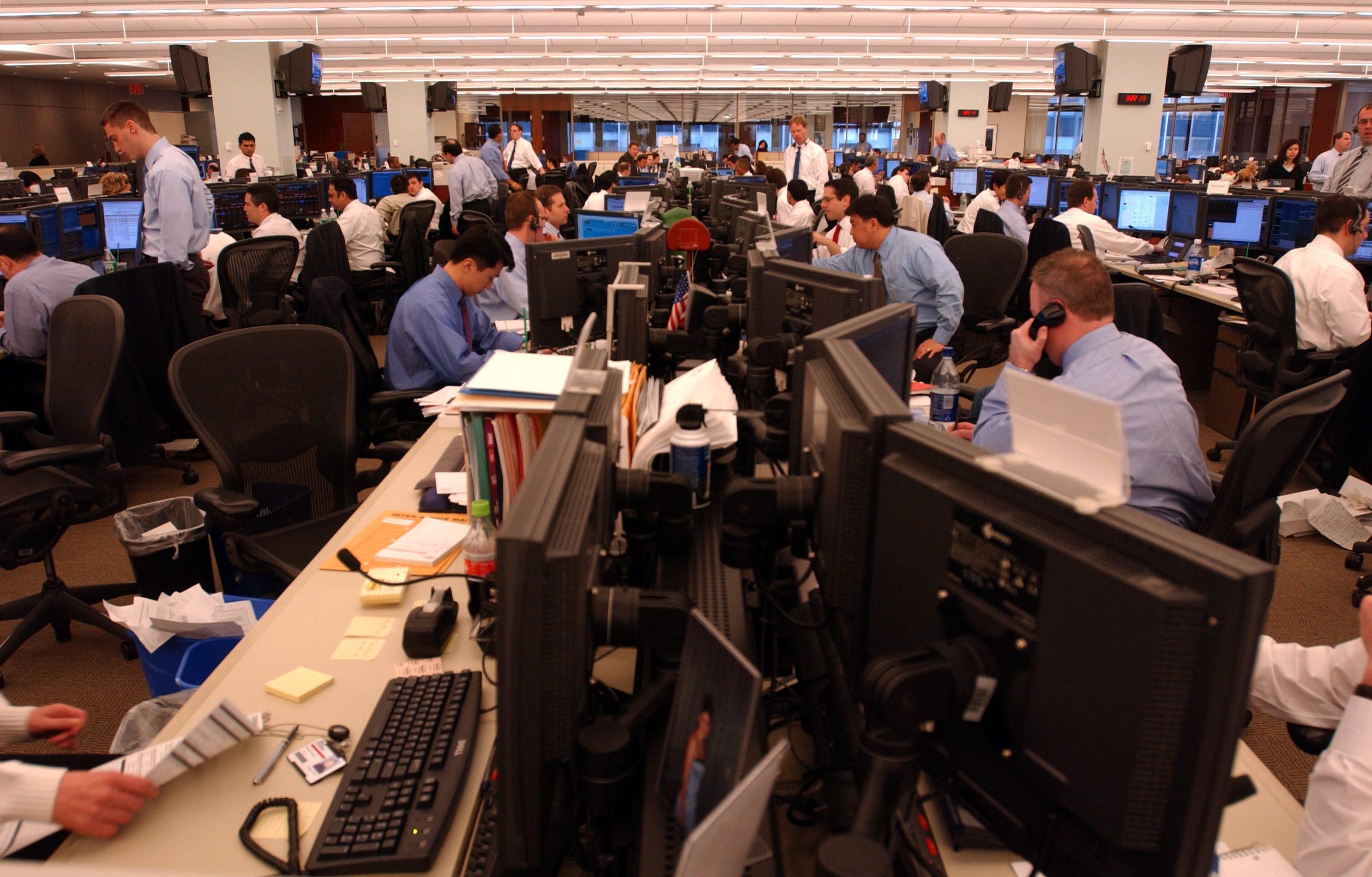 Bear Stearns' trading floor on April 12, 2005, in New York.