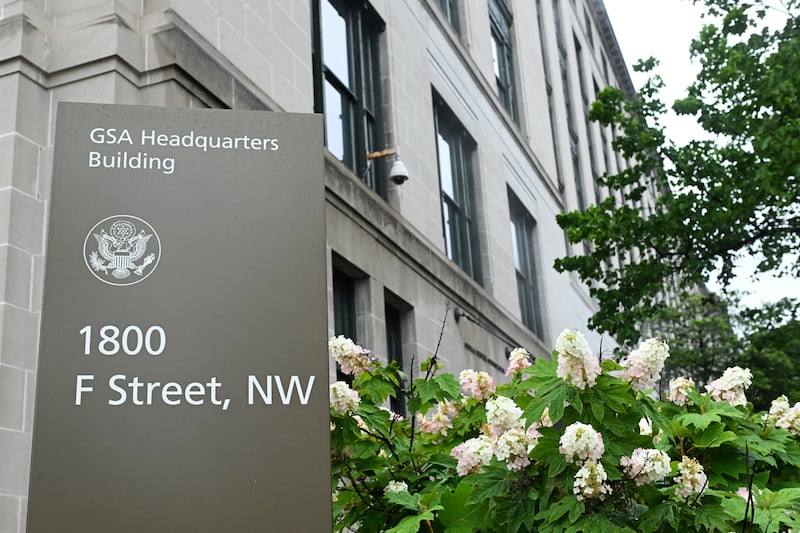 The U.S. General Services Administration (GSA) building, in Washington, D.C., United States, on May 28, 2025. (Photo by STR/NurPhoto via Getty Images)