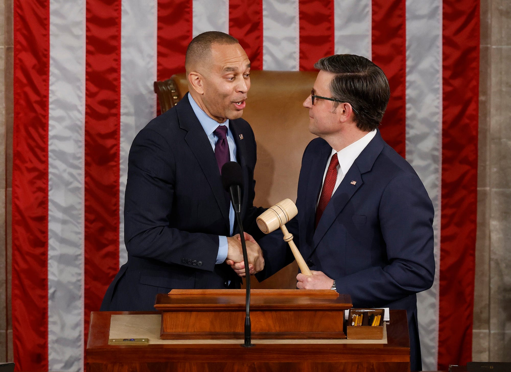 Hakeem Jeffries and Mike Johnson