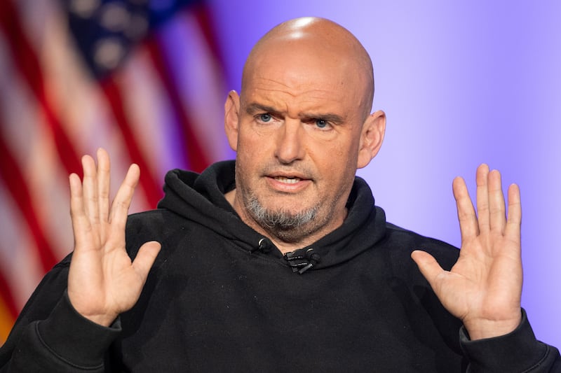 John Fetterman, during The Senate Project moderated by Fox News anchor Shannon Bream at the Edward M. Kennedy Institute for the United States Senate on June 2, 2025, in Boston, Massachusetts.