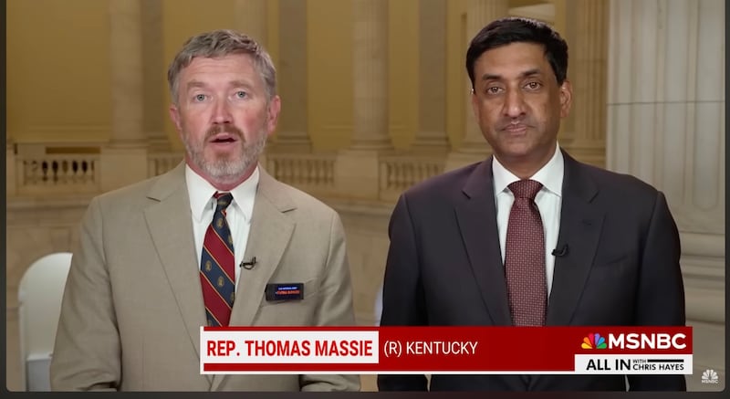 Reps Thomas Massie and Ro Khanna talk Epstein on MSNBC.