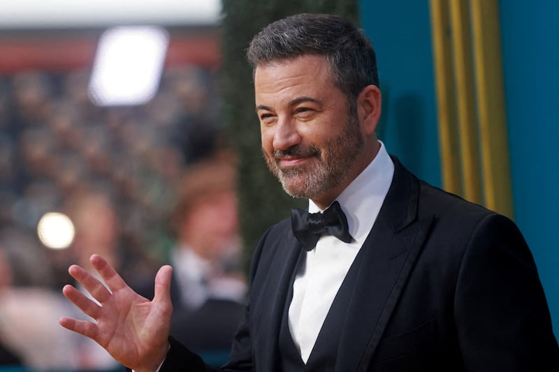 Jimmy Kimmel arrives at the 74th Primetime Emmy Awards held at the Microsoft Theater in Los Angeles, U.S., September 12, 2022. REUTERS/Aude Guerrucci/File Photo