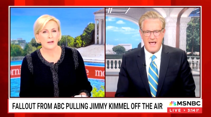 Joe Scarborough criticized MAGA attacks on free speech on ‘Morning Joe’ after Jimmy Kimmel’s show was pulled from the air.